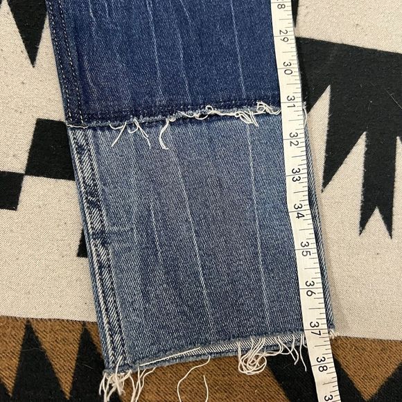 Hollister Jeans Size 23 Curvy High Rise Mom Denim Stretch Colorblock Patchwork - Picture 13 of 14